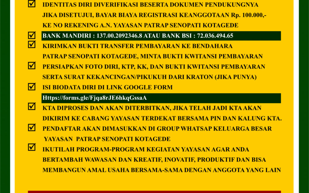 Prosedur dan Registrasi